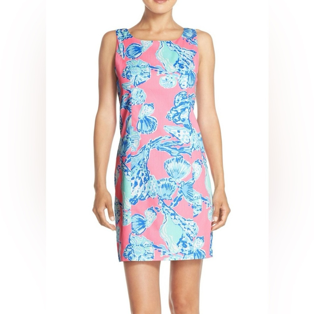 Lilly Pulitzer Cathy Pink Pout Barefoot Princess Lace Back Shift Dress